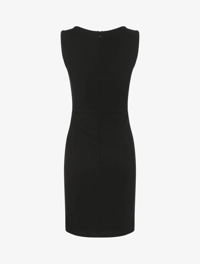 Robe fourreau à buste brodé - Noir