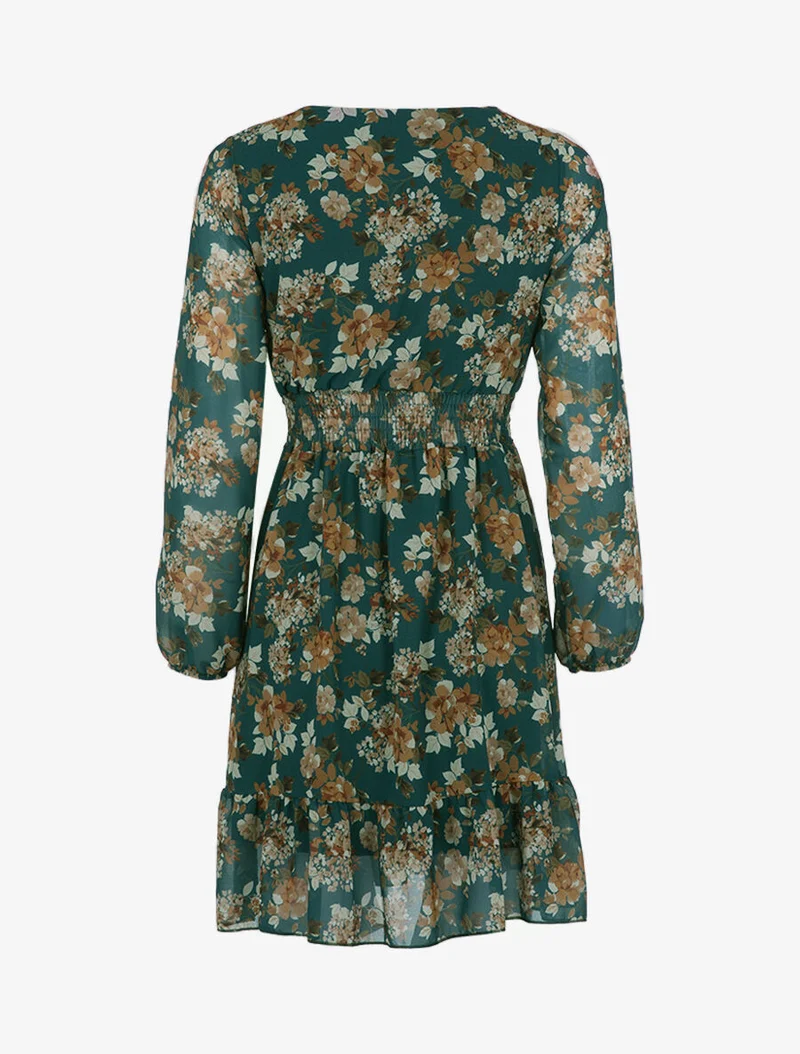 Robe cache coeur à imprimé floral - Vert