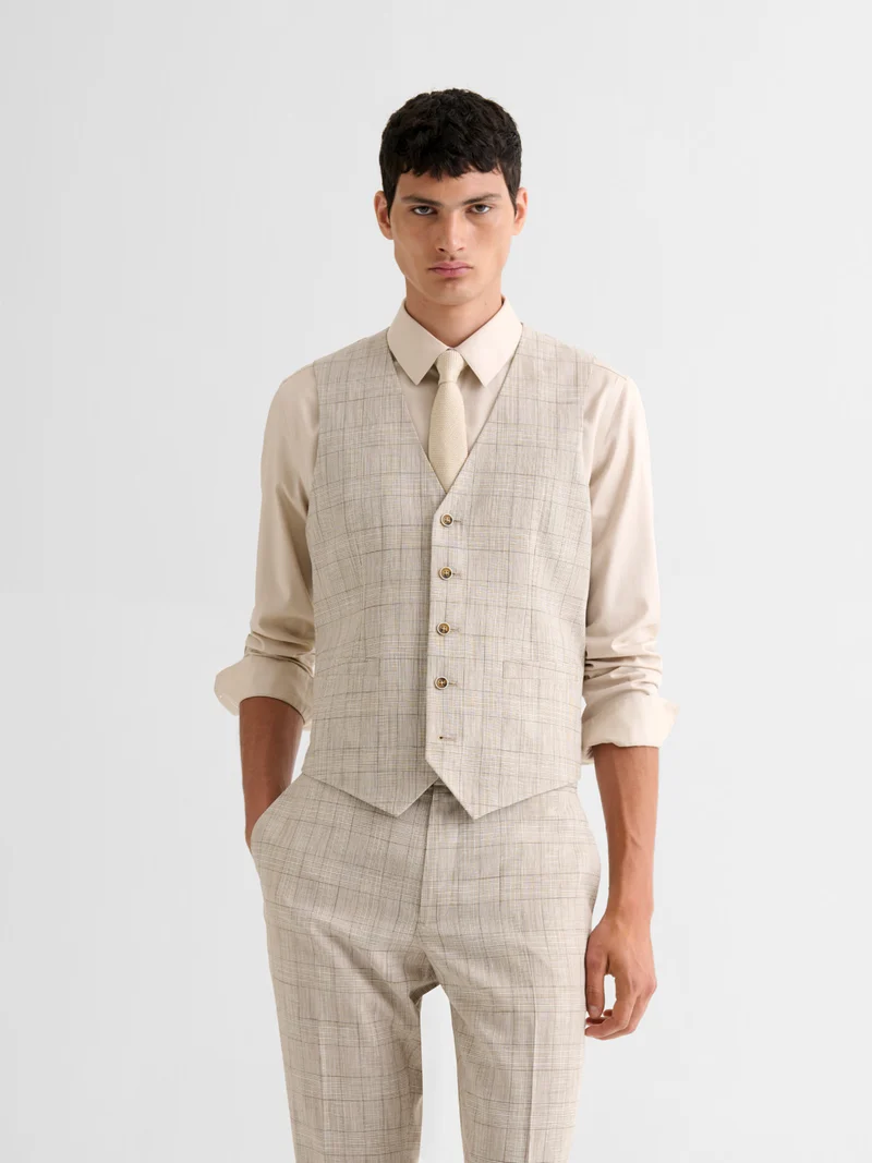 Gilet de costume à carreaux