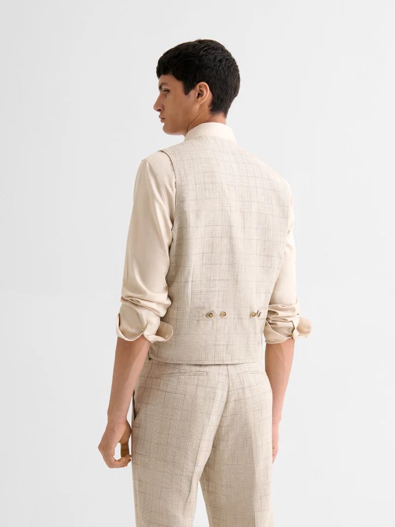 Gilet de costume à carreaux