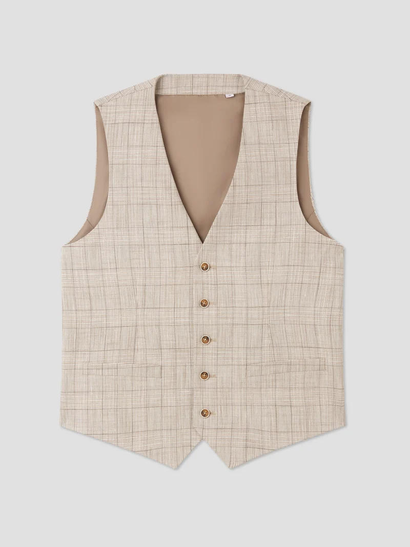 Gilet de costume à carreaux