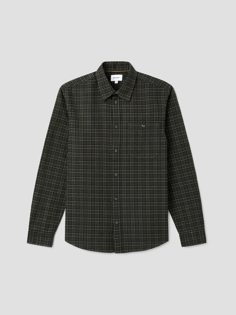 Chemise slim en coton à carreaux