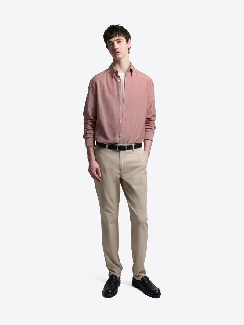Chemise slim en coton bio unie