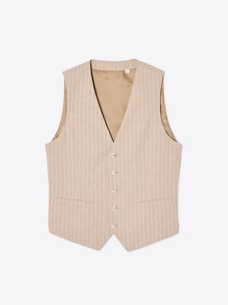 Gilet de costume bistretch à rayures