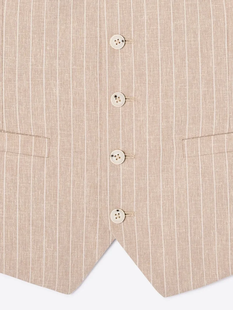 Gilet de costume bistretch à rayures