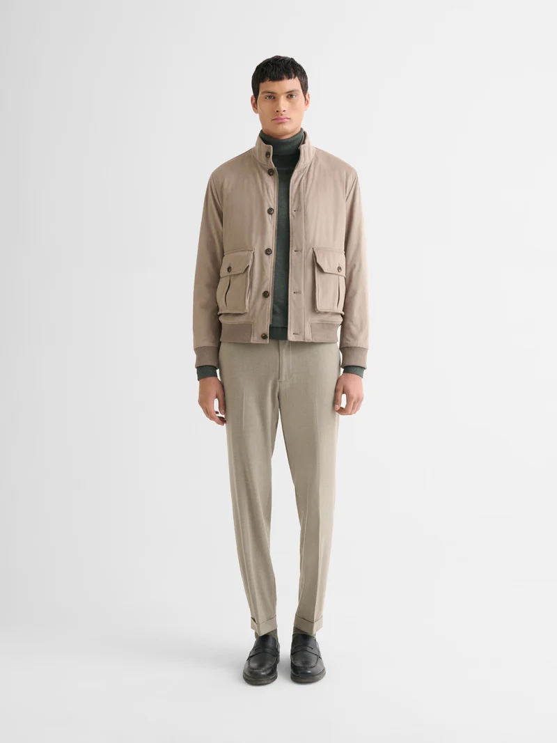 Blouson en suédine col montant