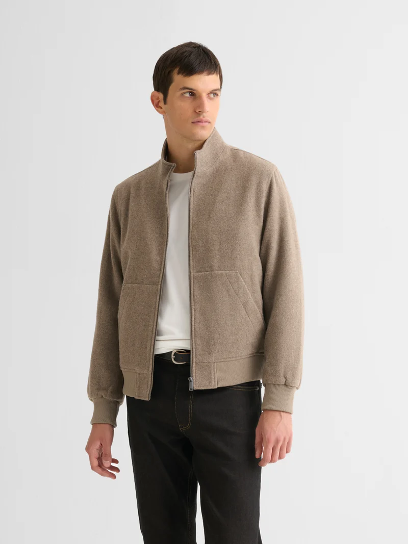 Blouson zippé esprit laine bouillie