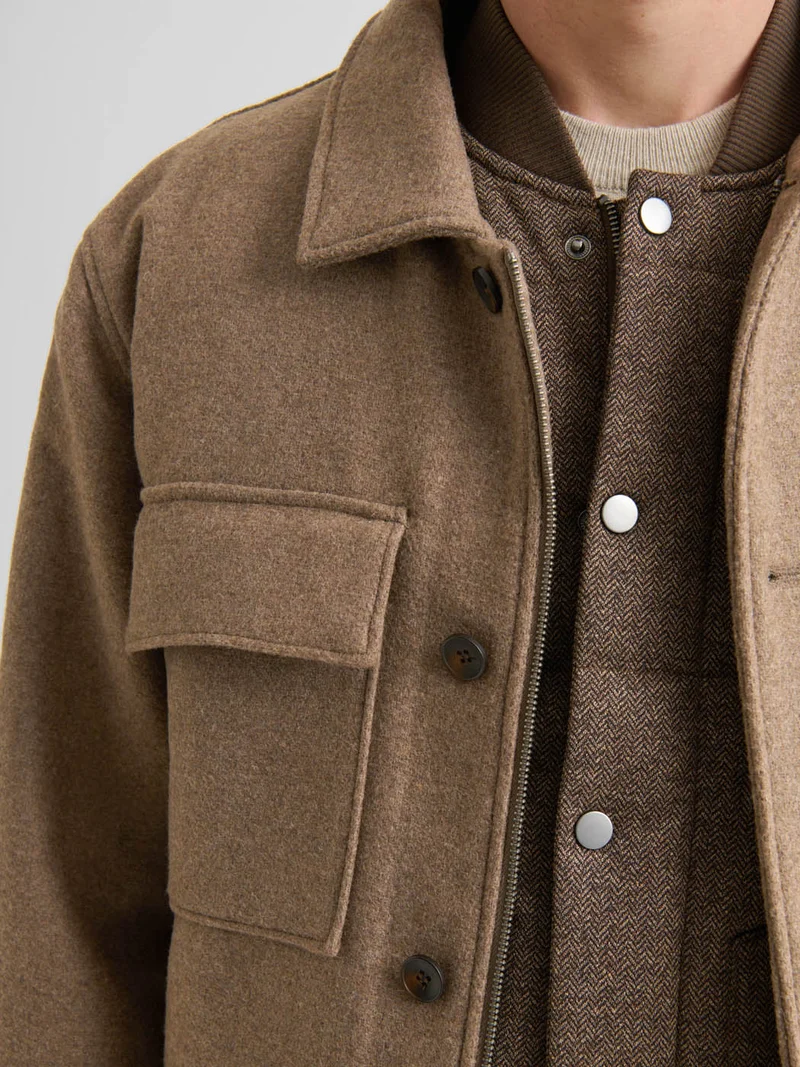 Veste casual doublée col chemise