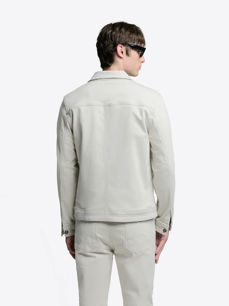 Veste slim en jean col chemise