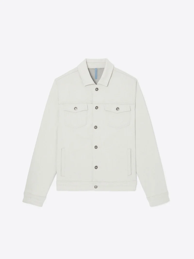 Veste slim en jean col chemise