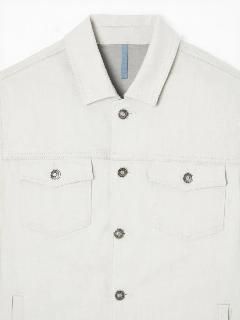 Veste slim en jean col chemise