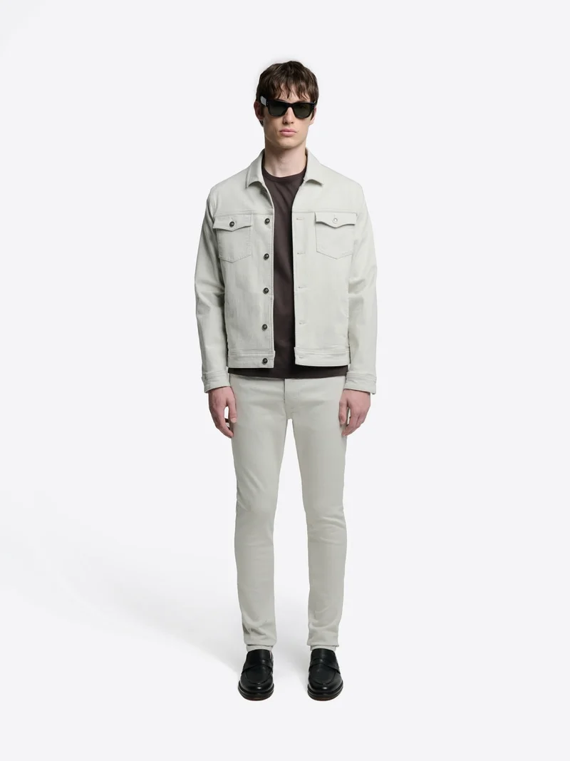 Veste slim en jean col chemise