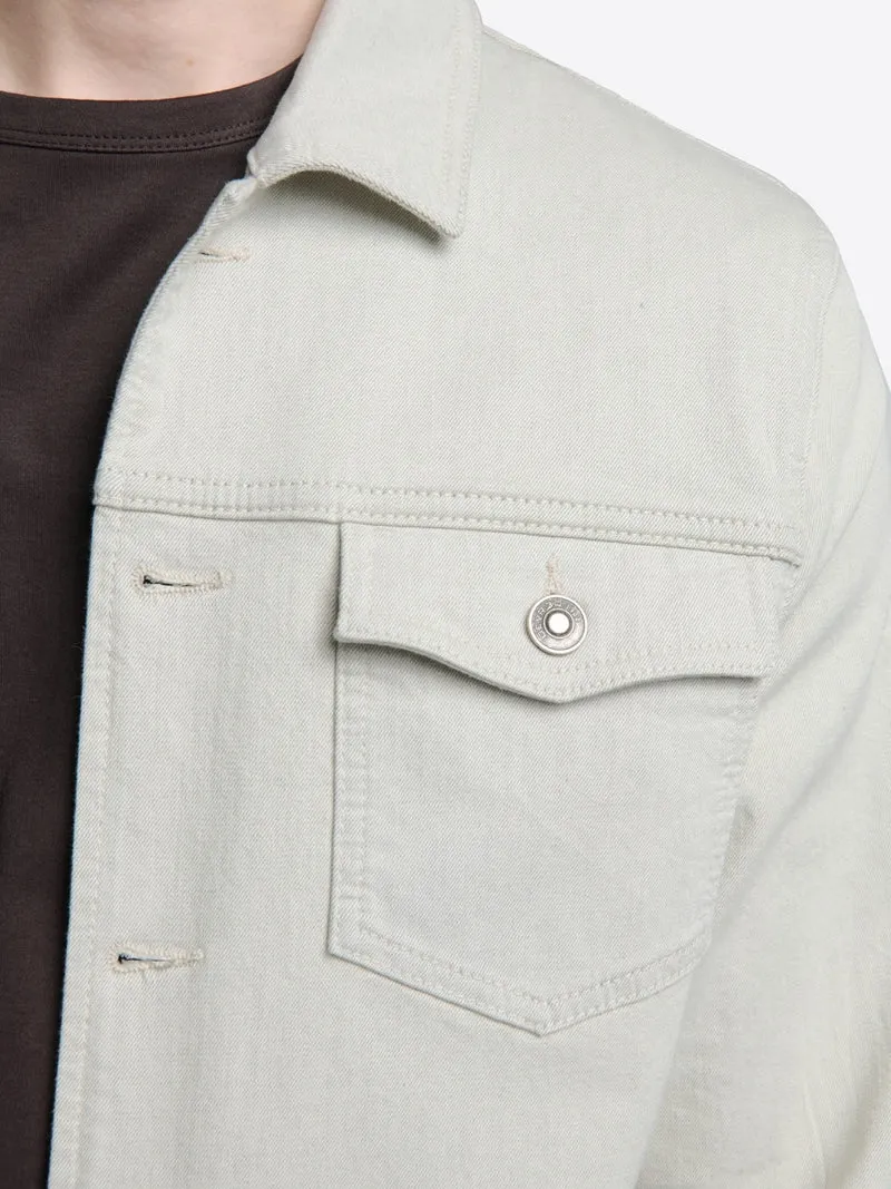 Veste slim en jean col chemise