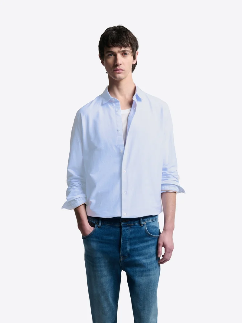 Chemise slim en coton bio unie