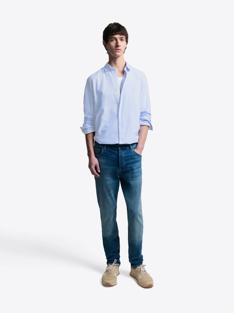 Chemise slim en coton bio unie