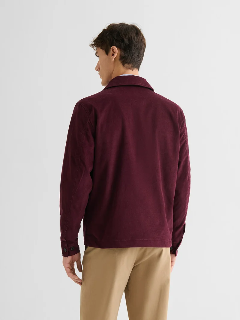 Veste casual en velours col chemise