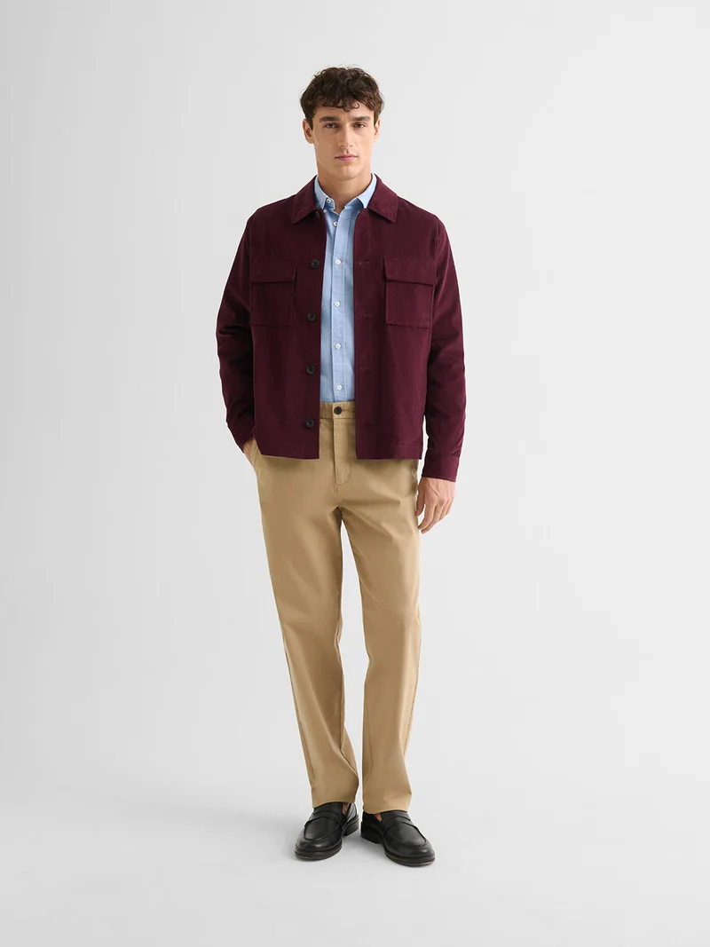 Veste casual en velours col chemise