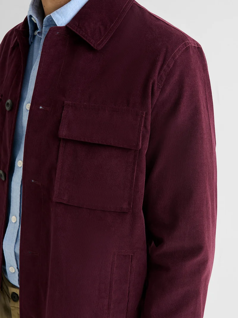 Veste casual en velours col chemise