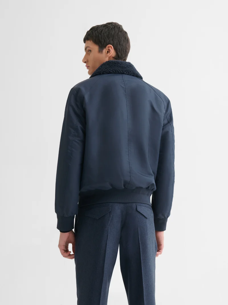 Blouson bomber à col sherpa