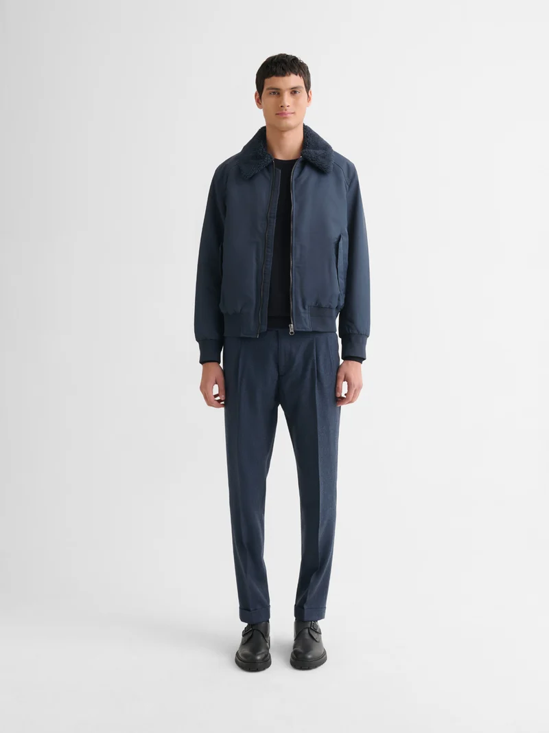 Blouson bomber à col sherpa