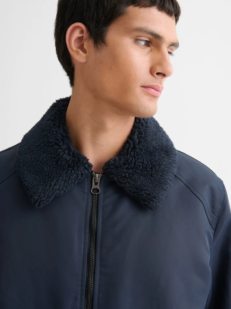 Blouson bomber à col sherpa