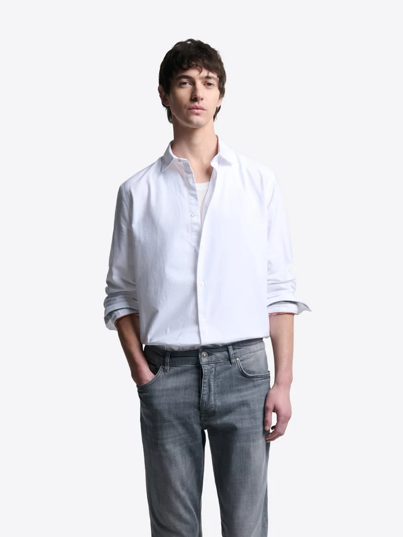 Chemise slim en coton bio unie