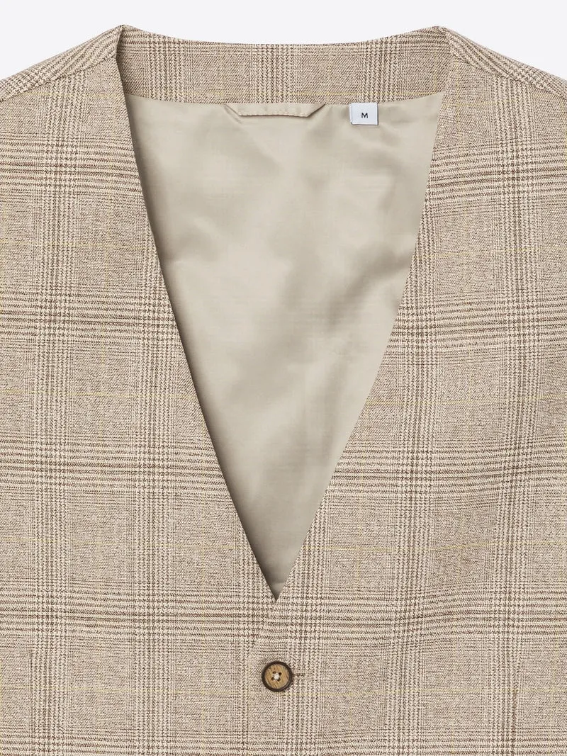 Gilet de costume bistretch à carreaux