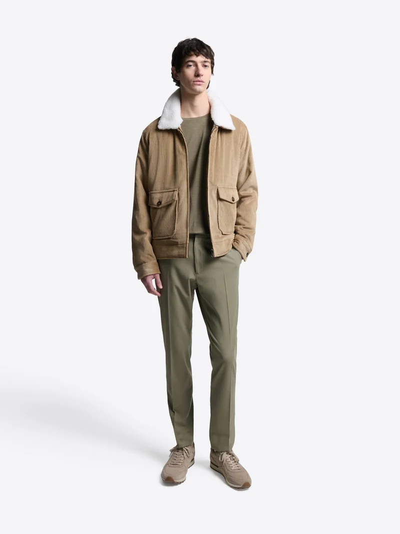 Blouson en velours col sherpa