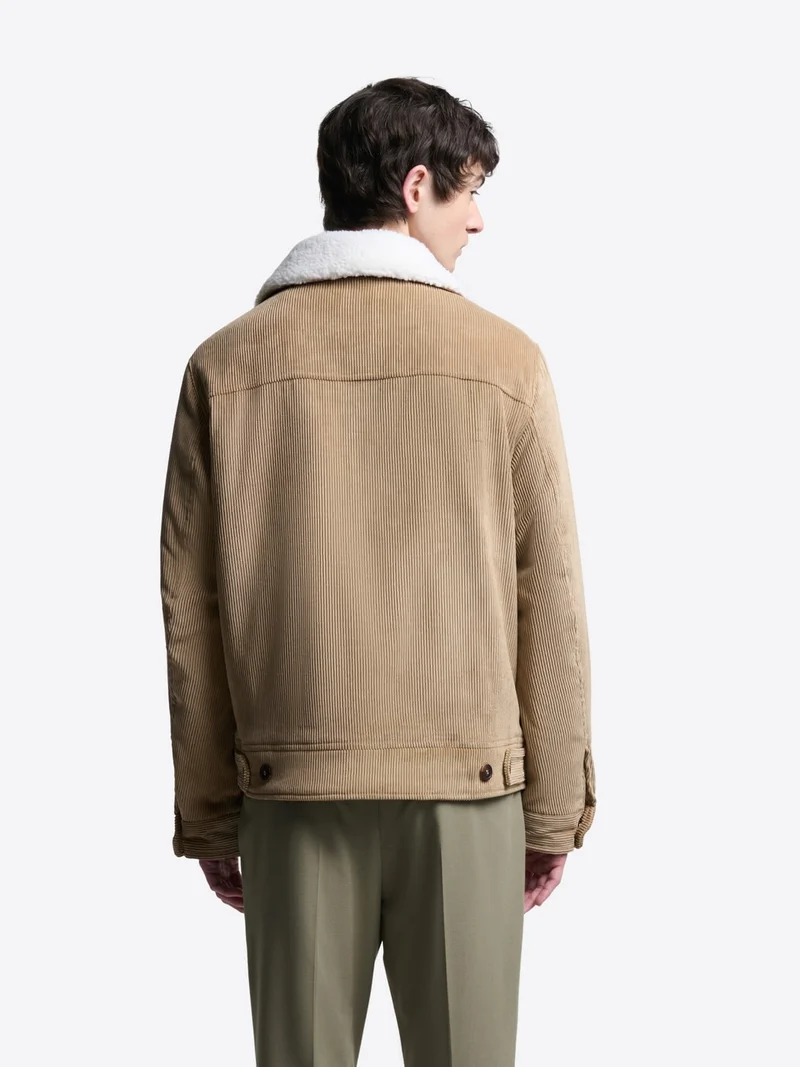 Blouson en velours col sherpa