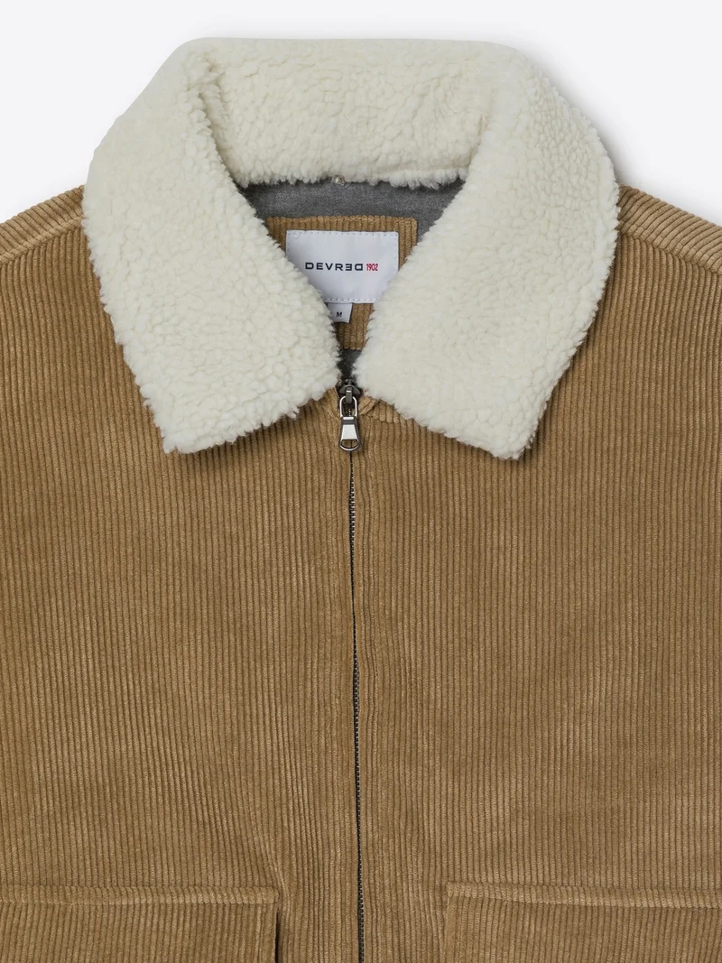 Blouson en velours col sherpa