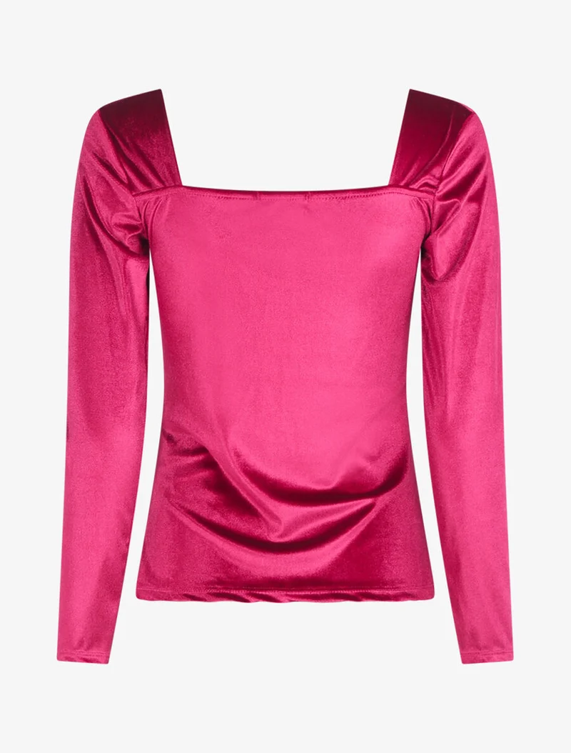 Top effet velours - Bordeaux