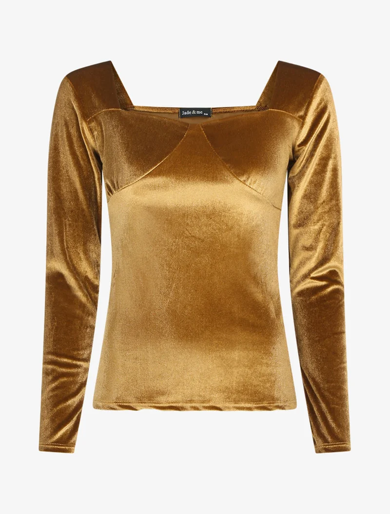 Top effet velours - Camel