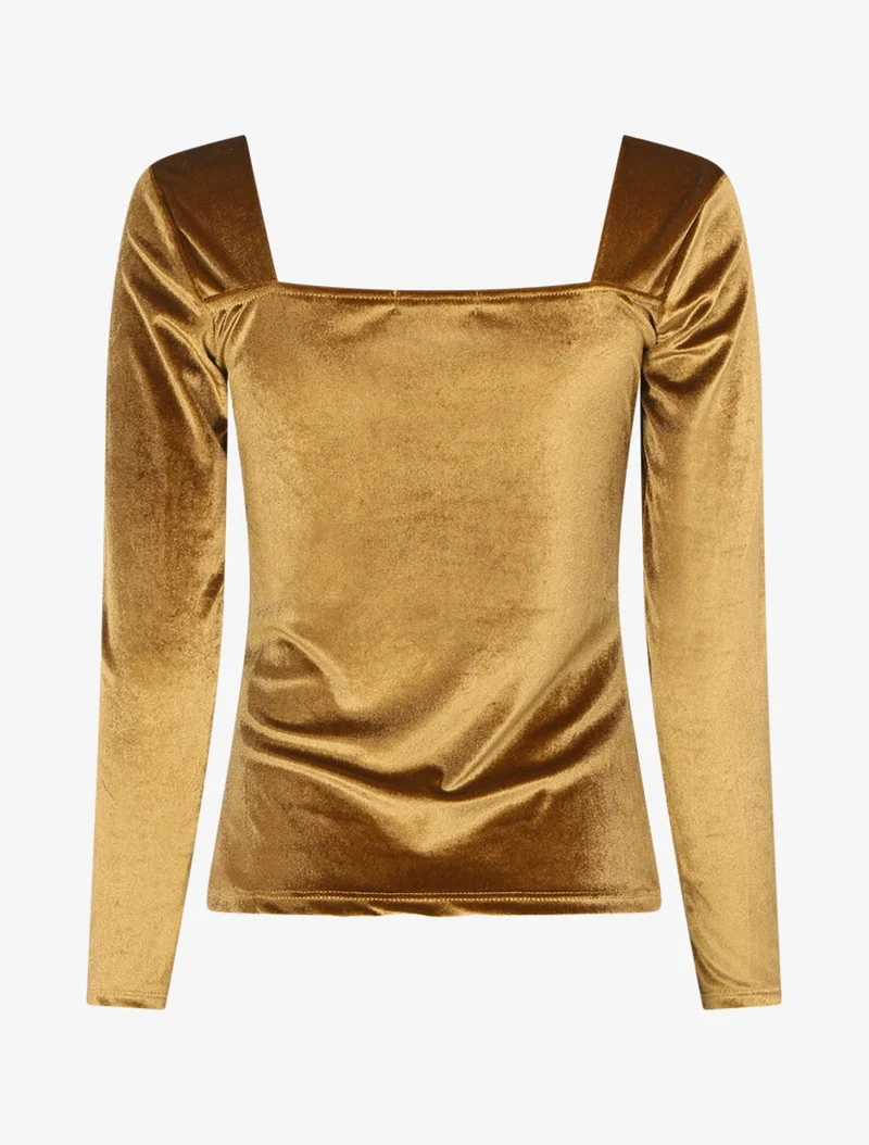 Top effet velours - Camel