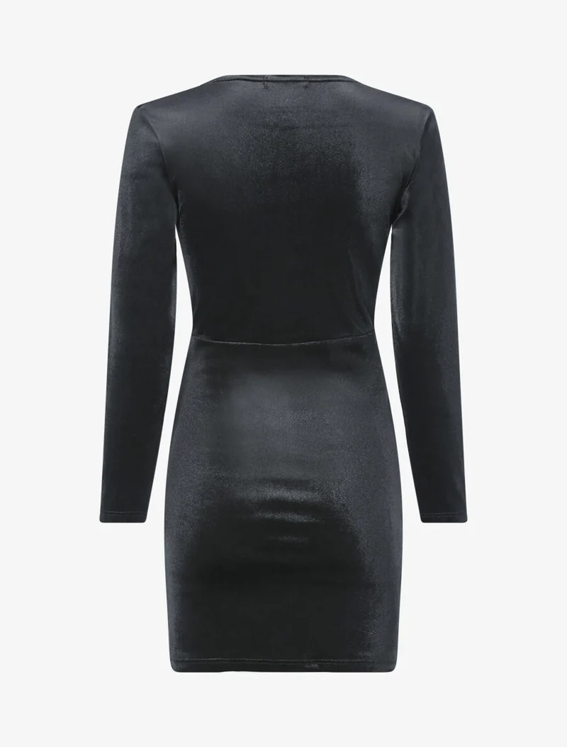 Tunique style robe effet velours - Noir