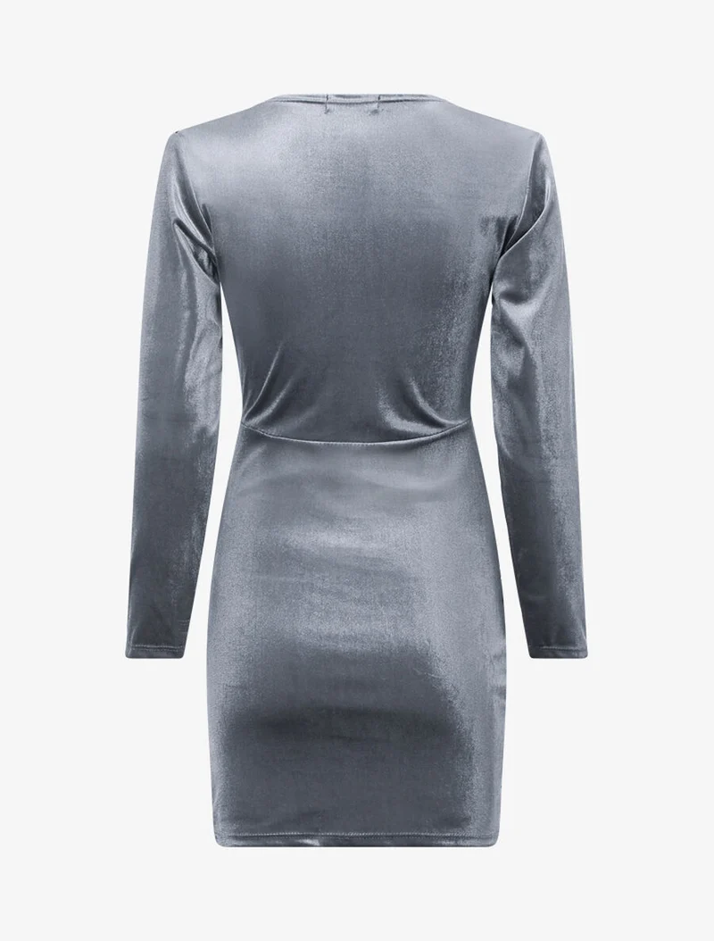 Tunique style robe effet velours - Gris clair