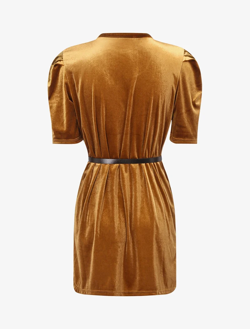 Tunique effet velours - Camel