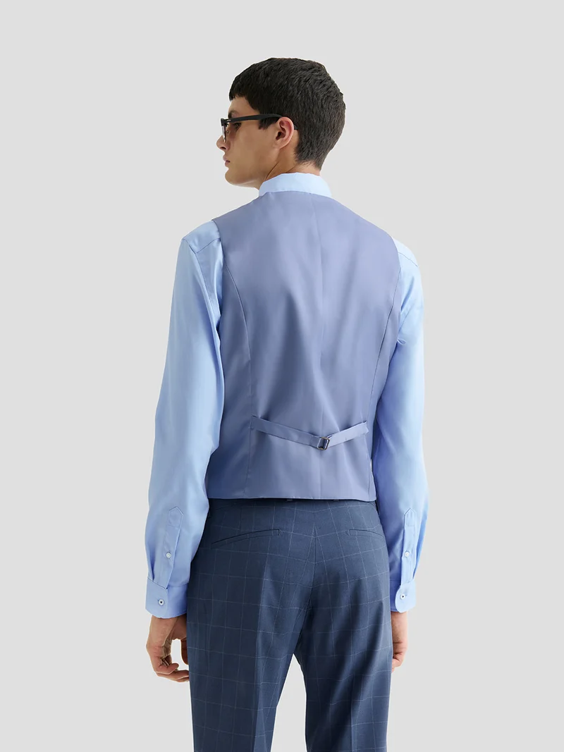 Gilet de costume bistretch à carreaux