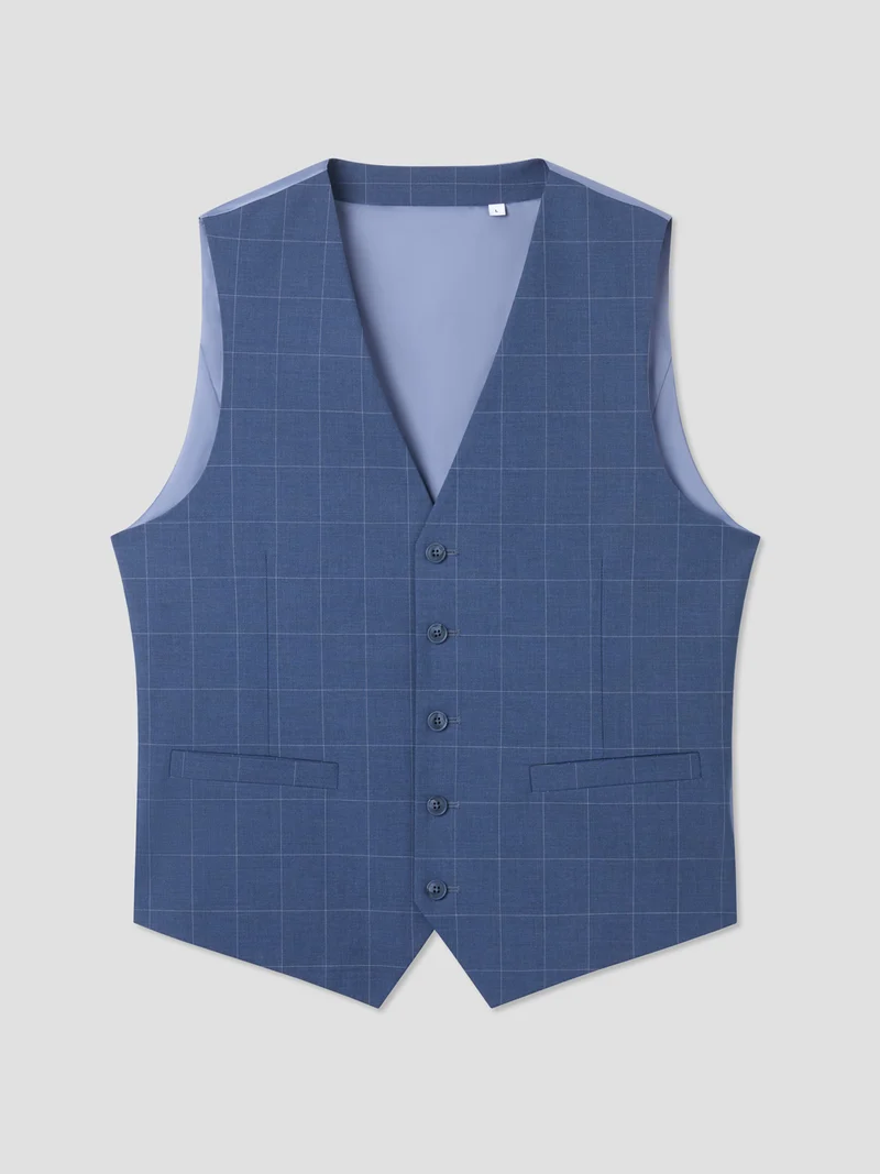 Gilet de costume bistretch à carreaux