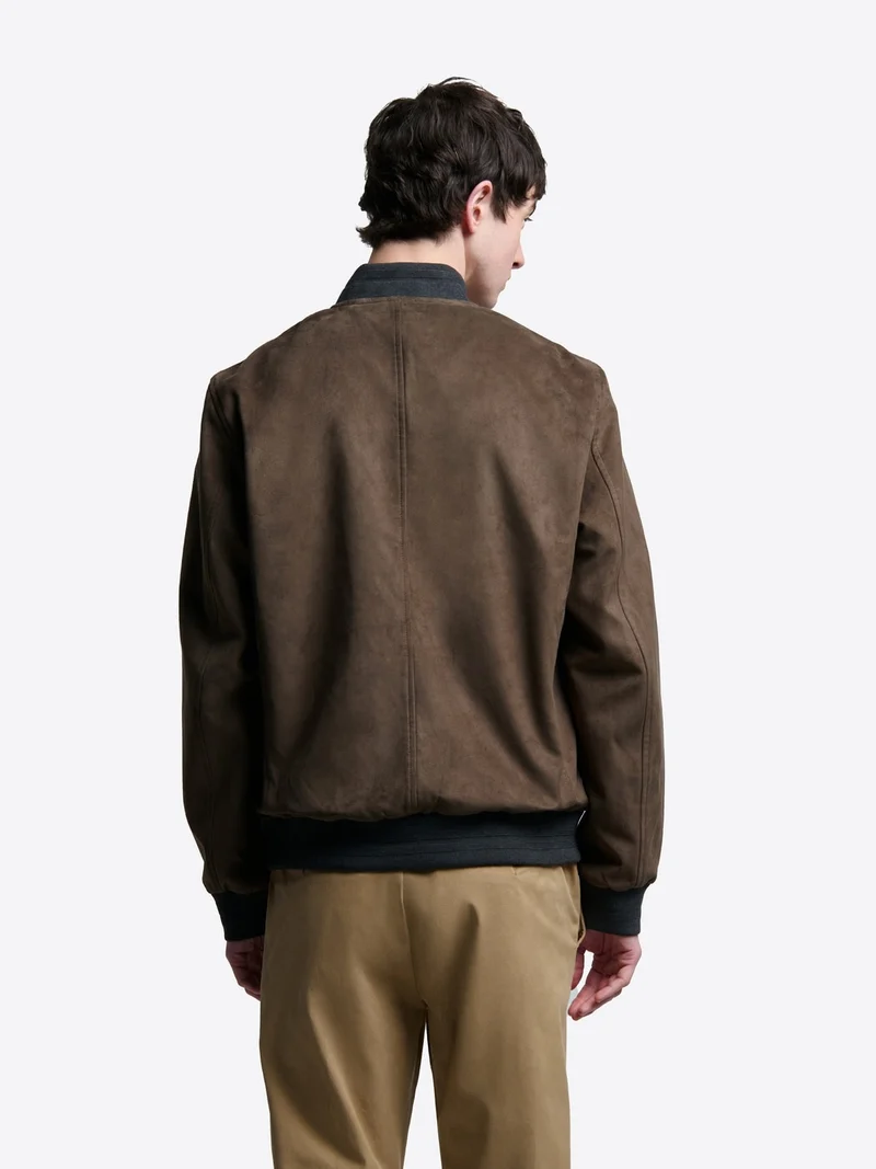 Blouson en suédine col teddy