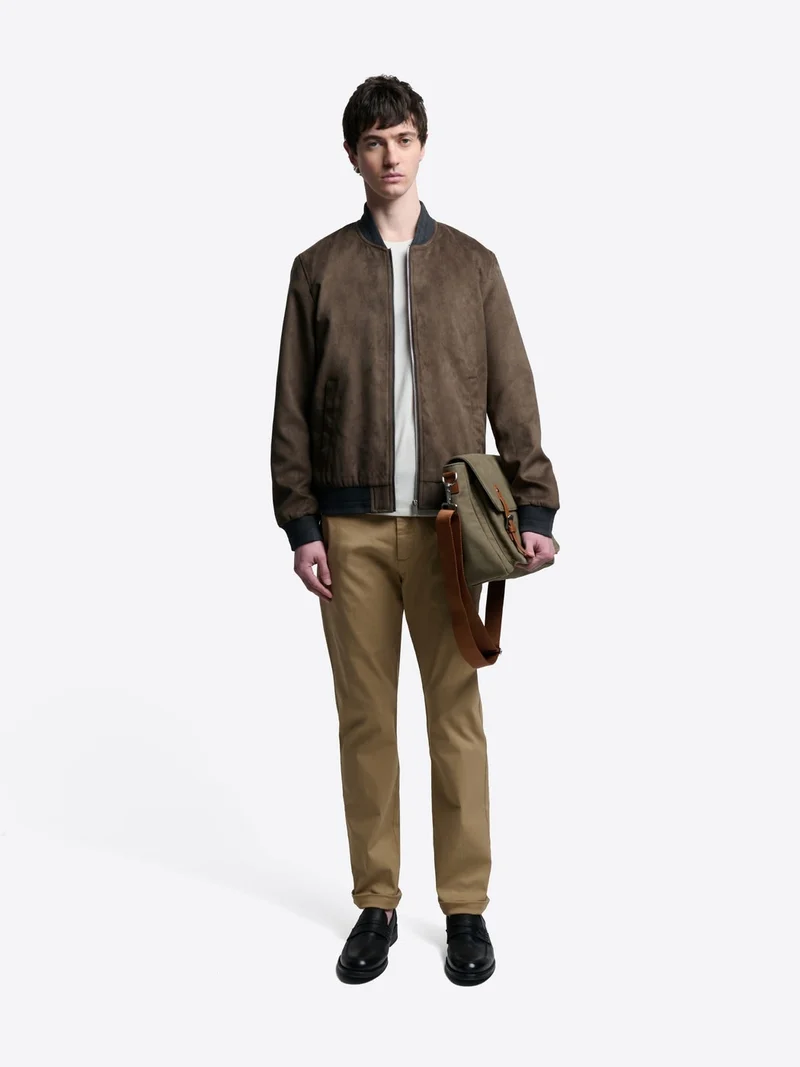 Blouson en suédine col teddy