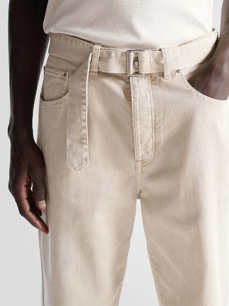 Jean loose ceinturé en twill - L'atelier