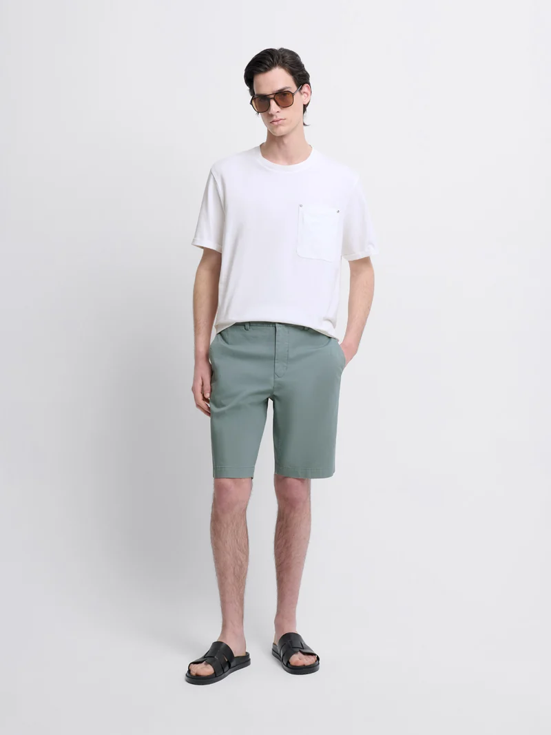 Bermuda slim taille semi-élastiquée