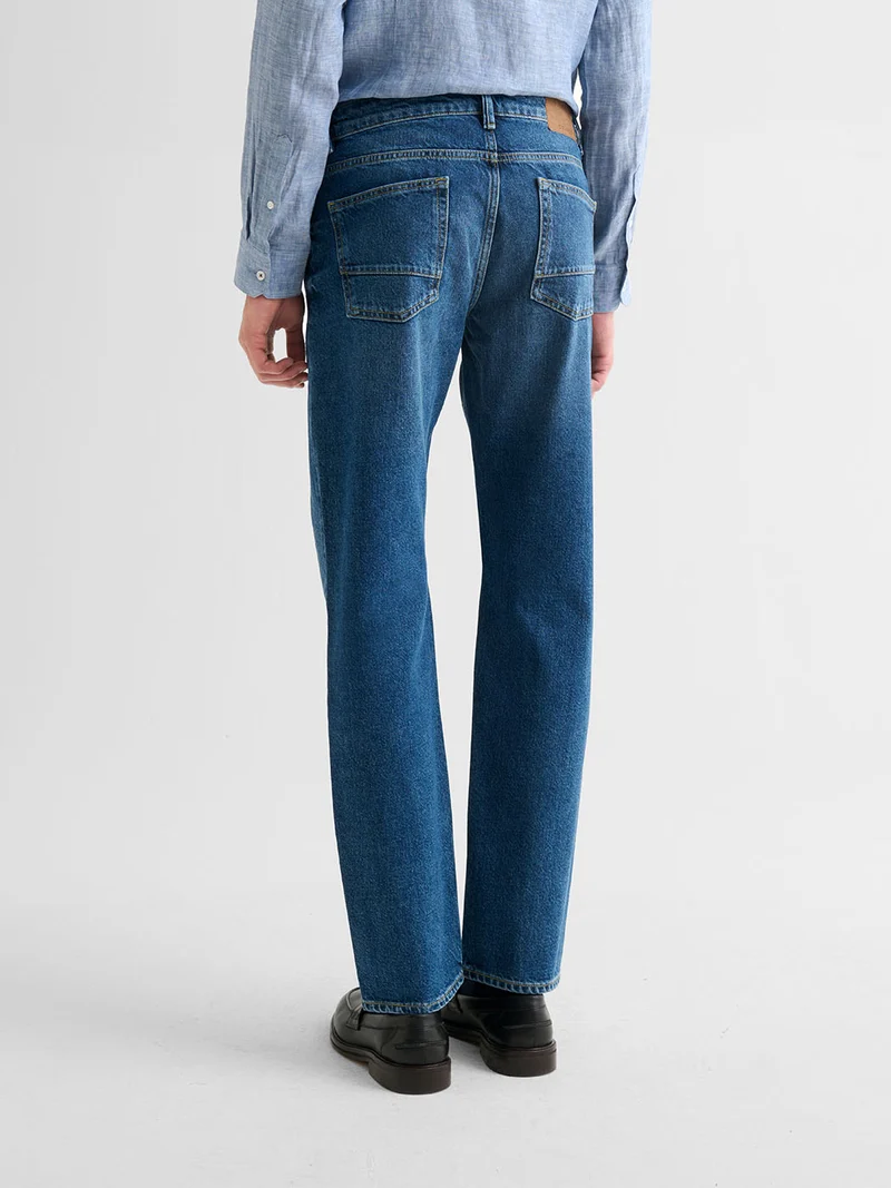 Jean denim délavé regular 100% coton