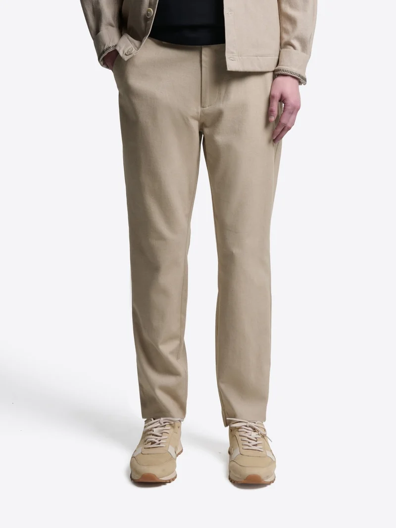 Chino slim en coton taille élastique