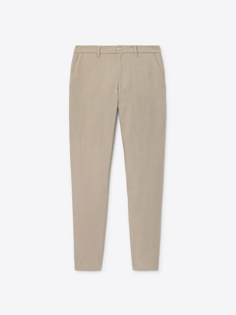 Chino slim en coton taille élastique