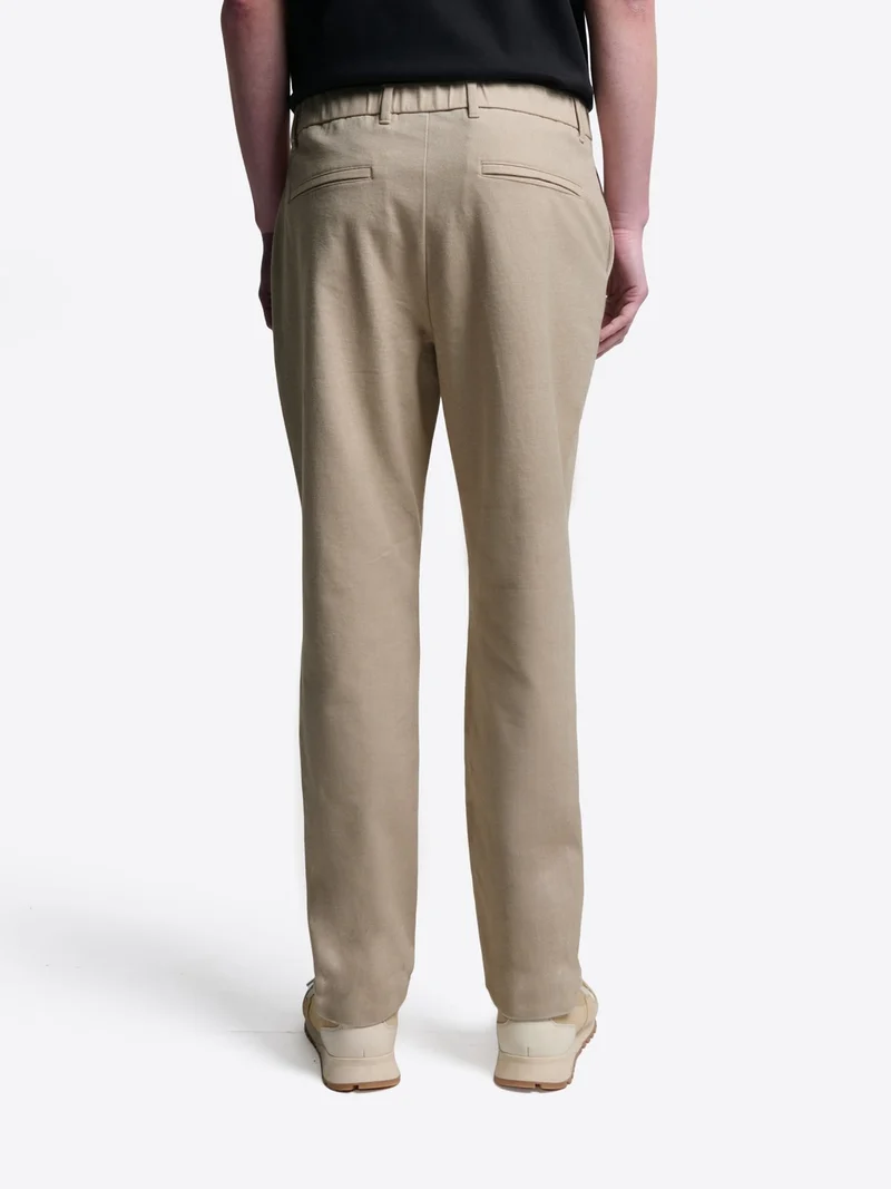 Chino slim en coton taille élastique