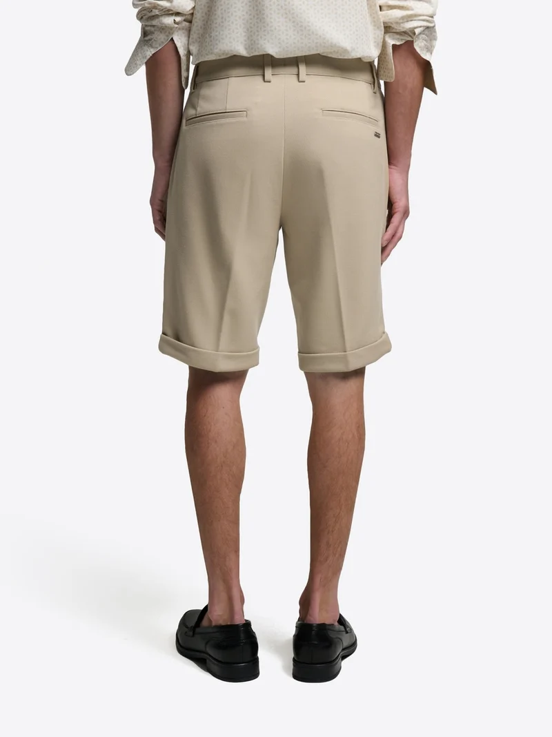 Bermuda slim en maille taille élastique