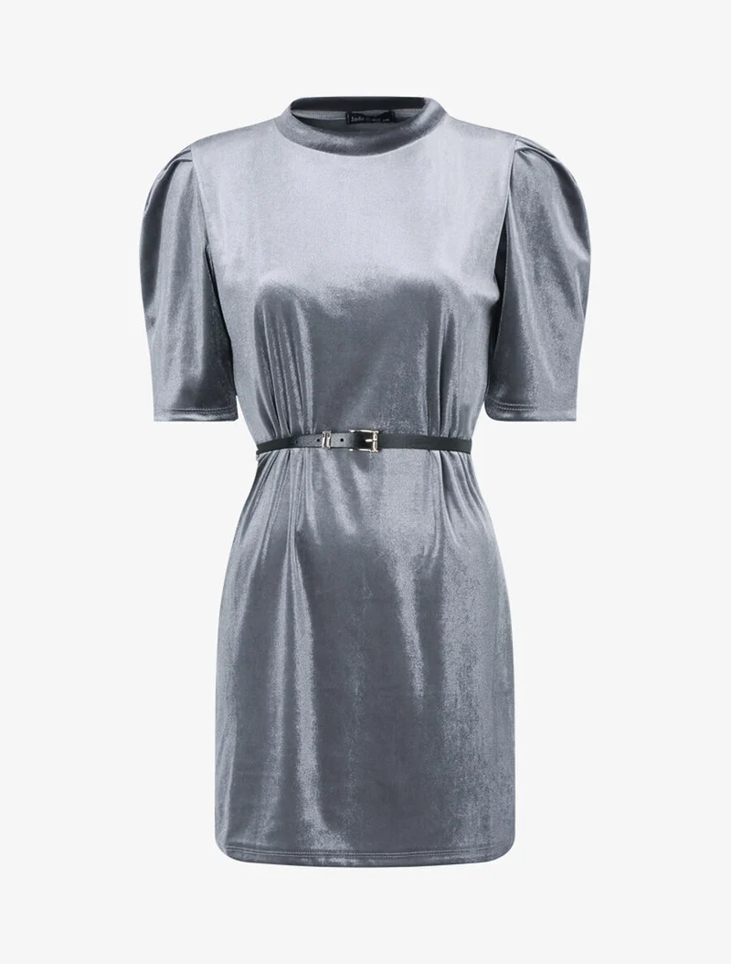 Tunique effet velours - Gris clair