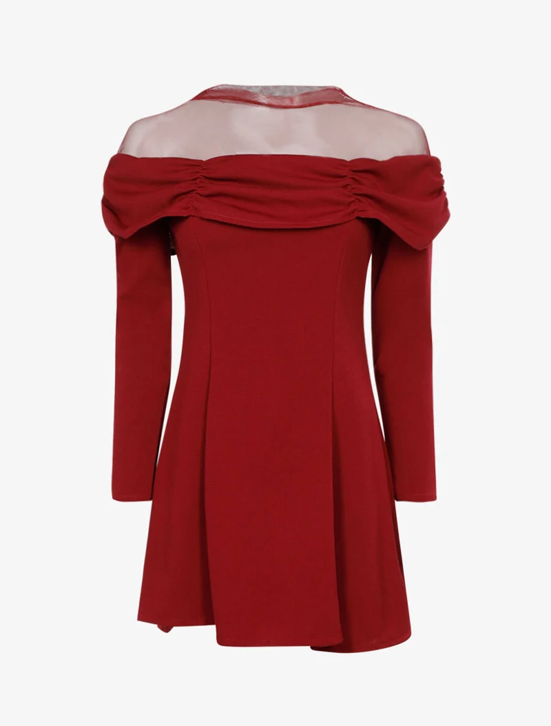 Robe buste à plis - Lie de vin