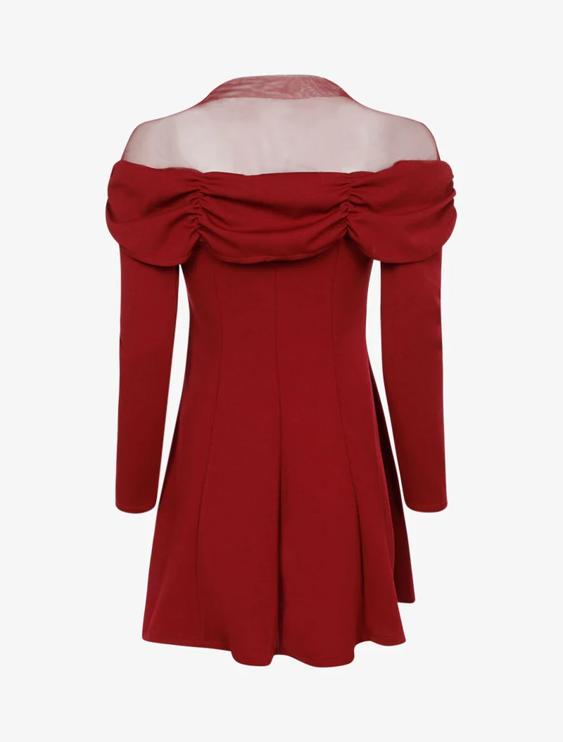 Robe buste à plis - Lie de vin